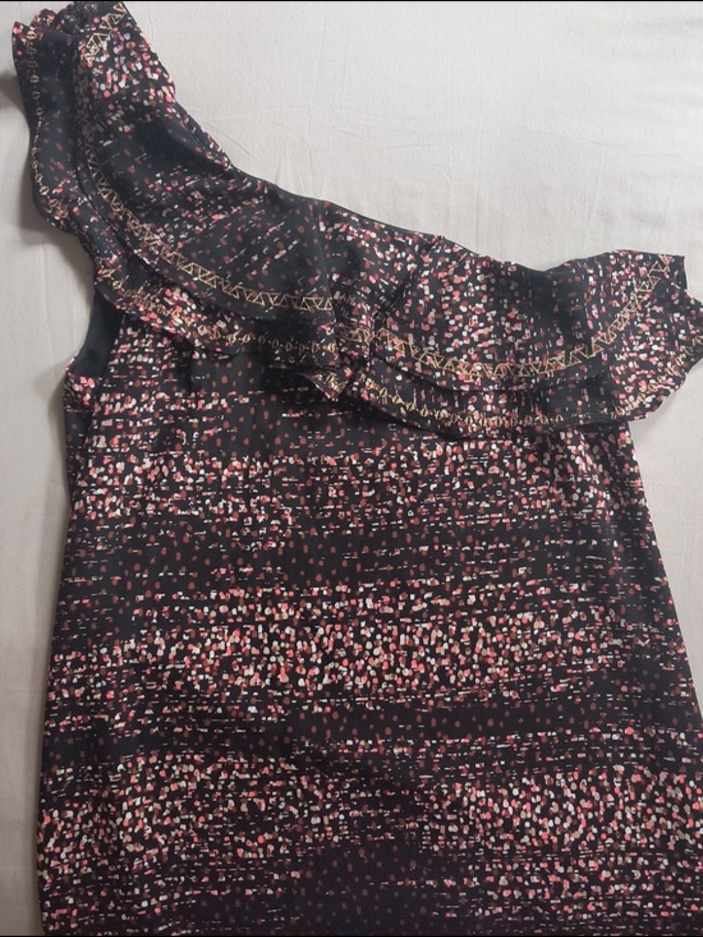 Apt. 9 One-Shoulder Ruffle Dress in Black and Blush - Picture 3 of 6